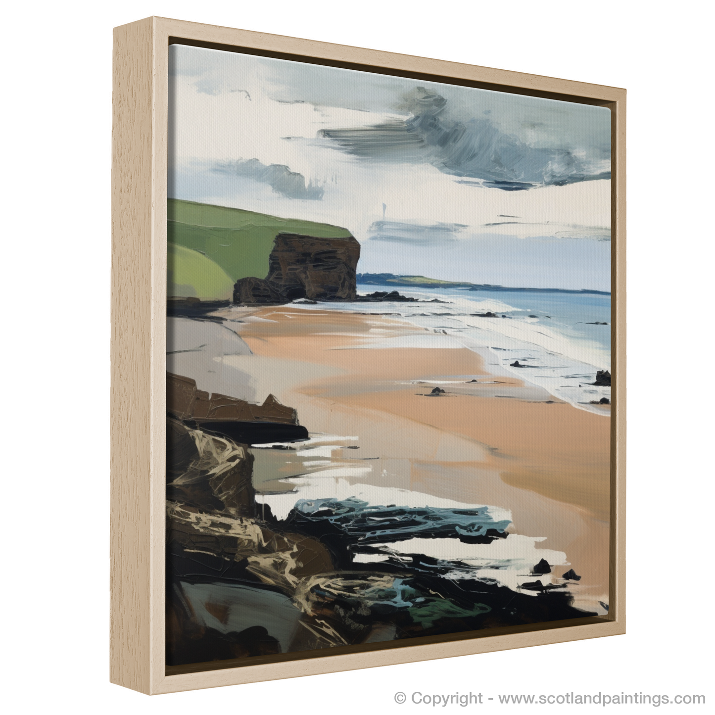 Painting and Art Print of Lunan Bay, Angus in summer entitled "Summer Rhapsody at Lunan Bay".