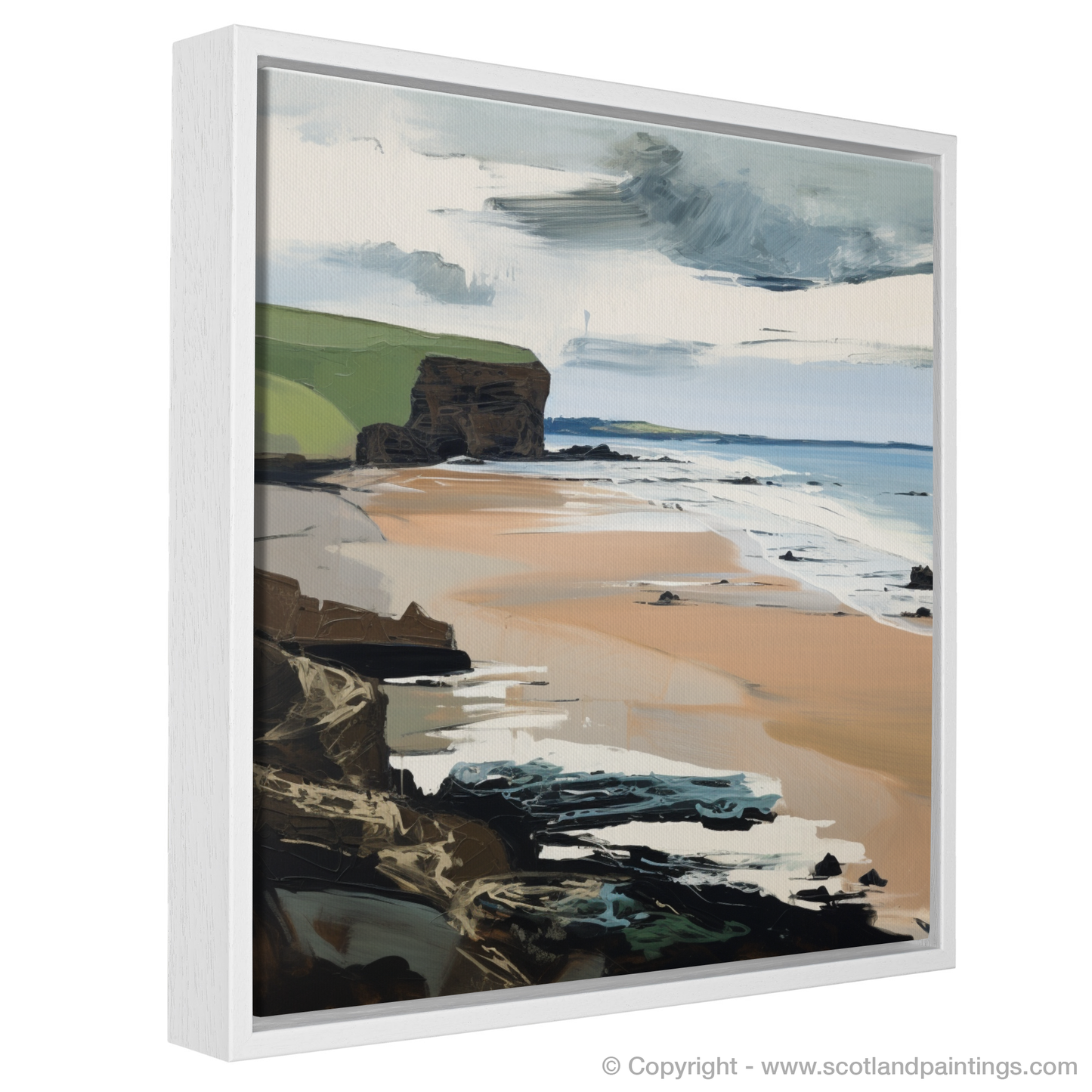 Painting and Art Print of Lunan Bay, Angus in summer entitled "Summer Rhapsody at Lunan Bay".