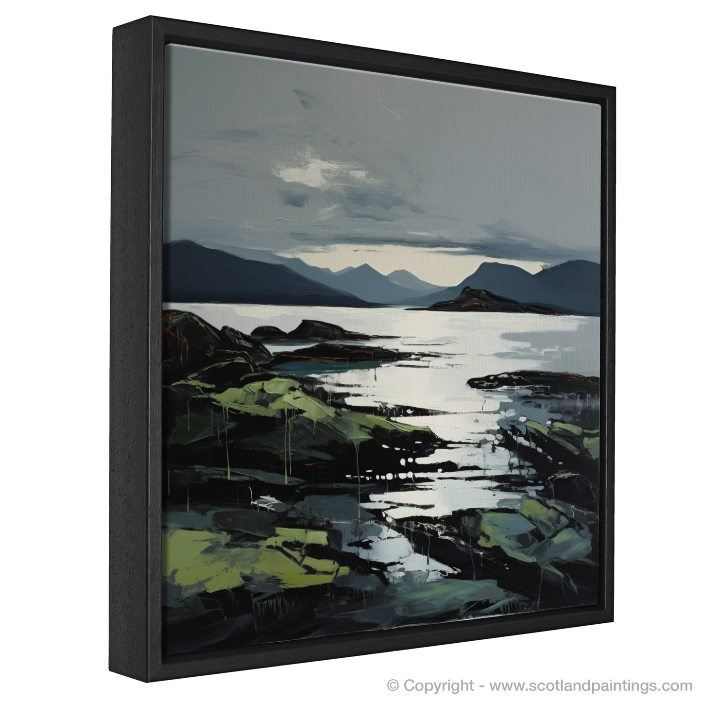 Painting and Art Print of Isle of Bute, Firth of Clyde entitled "Isle of Bute Serenity: An Expressionist Ode to Scottish Wilds".