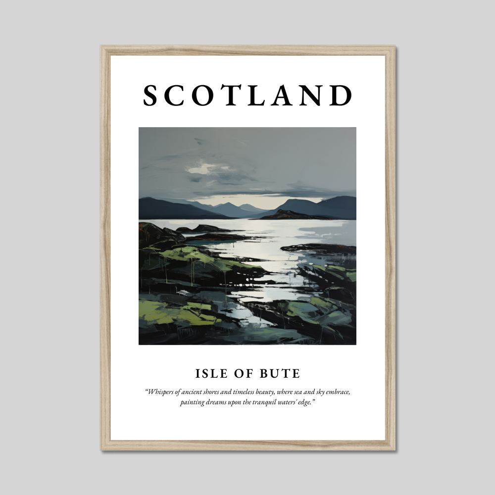 Poster in a natural frame with the word Scotland