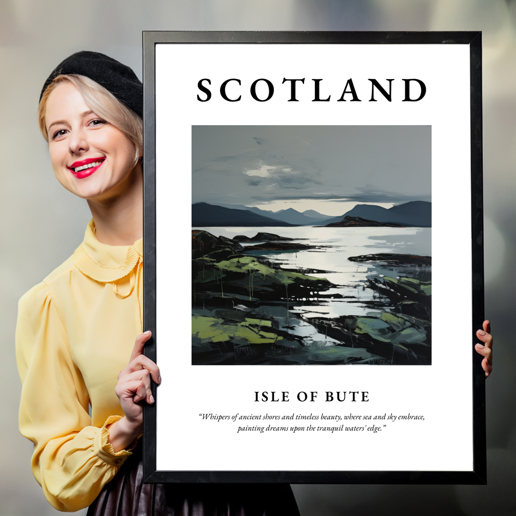 Person holding a poster of Isle of Bute