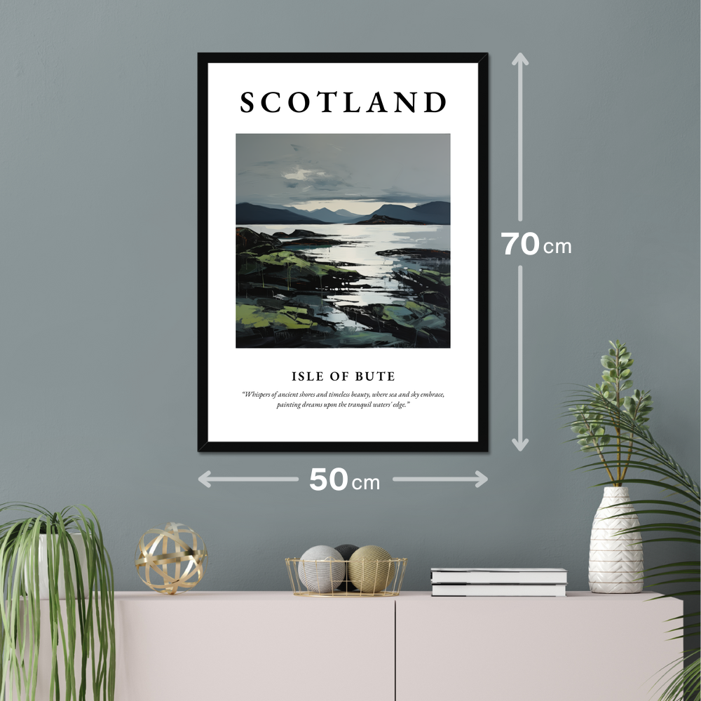 Poster of Isle of Bute hanging on a wall