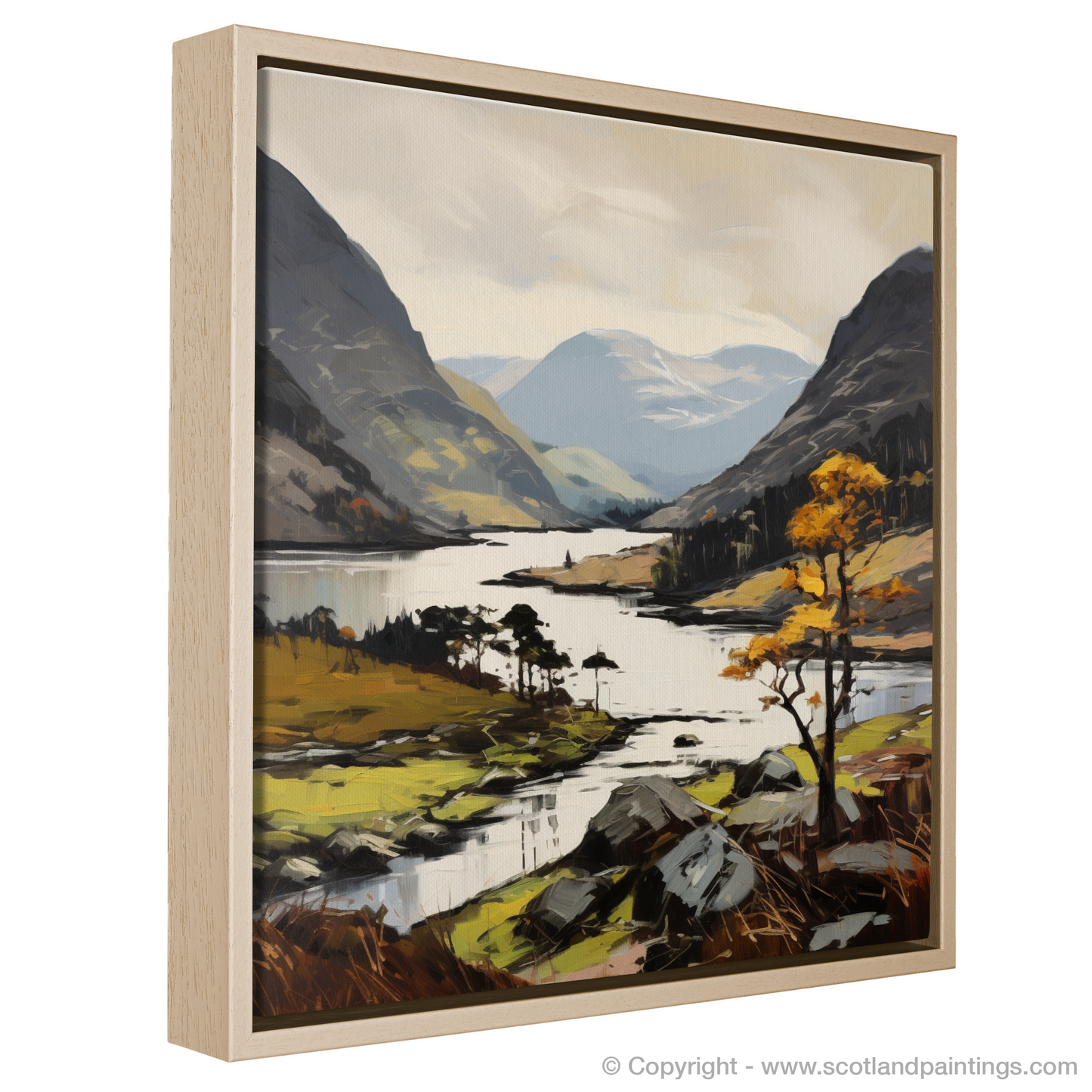 Painting and Art Print of Glenfinnan, Highlands entitled "Highland Embrace: An Expressionist Ode to Glenfinnan".