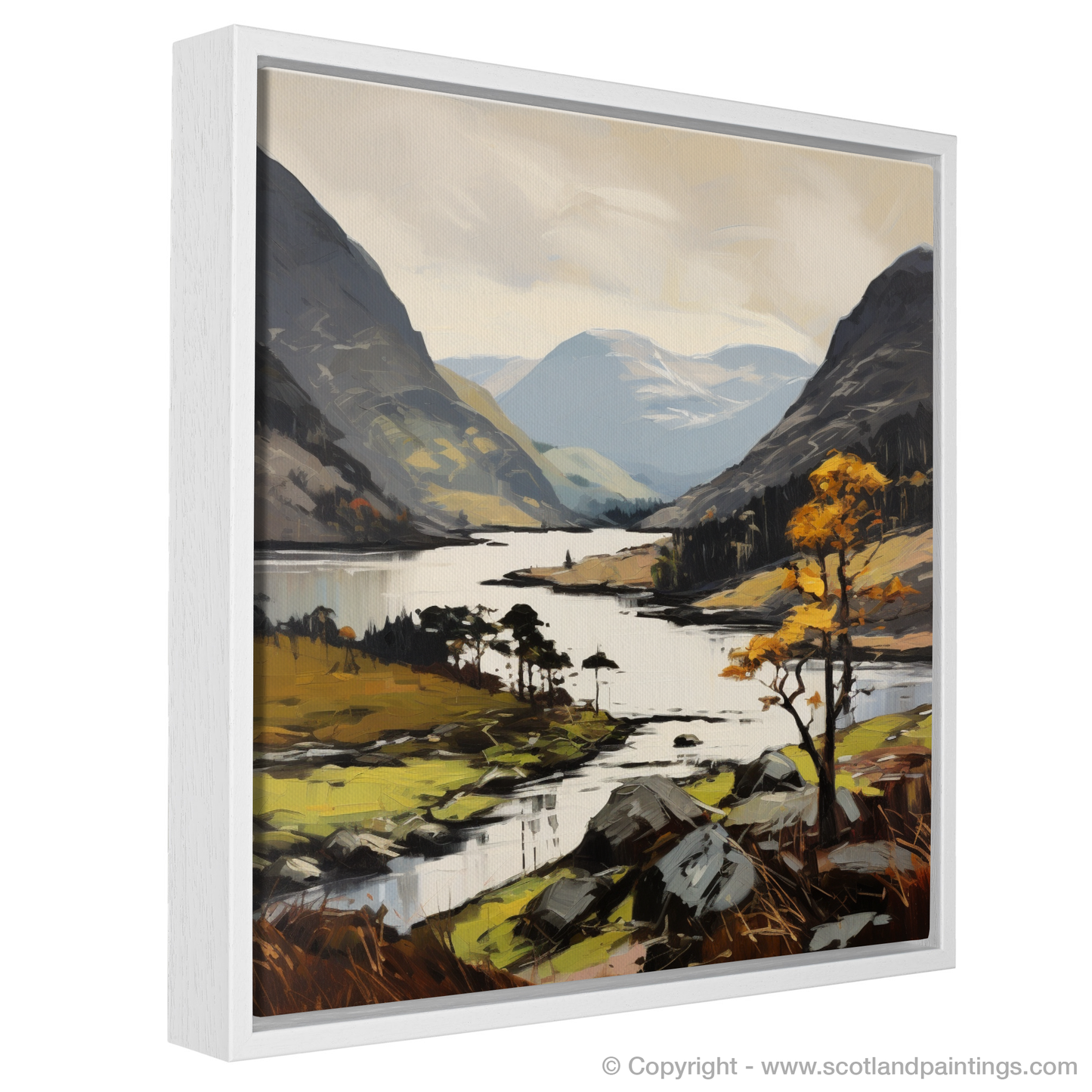 Painting and Art Print of Glenfinnan, Highlands entitled "Highland Embrace: An Expressionist Ode to Glenfinnan".