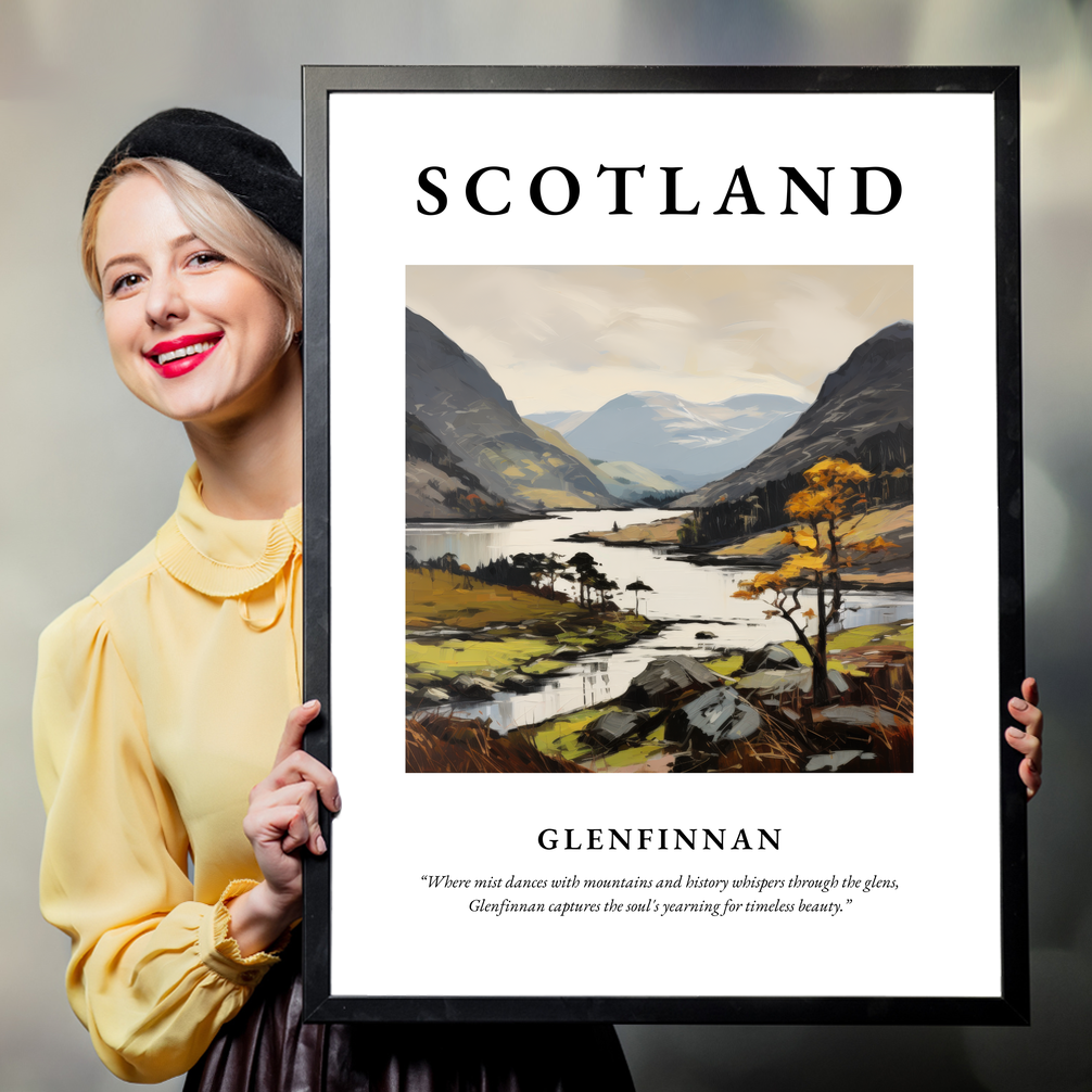 Person holding a poster of Glenfinnan