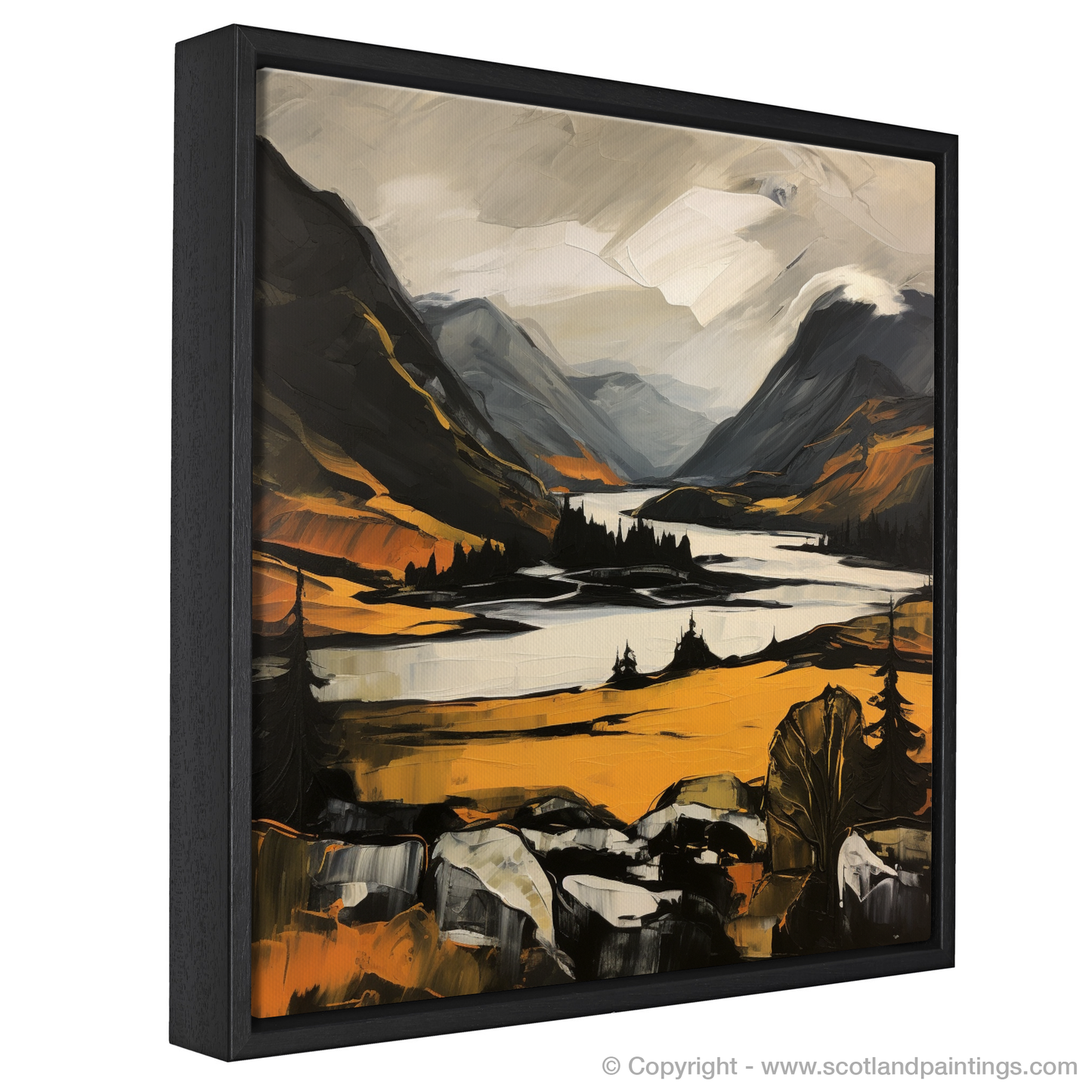 Painting and Art Print of Glenfinnan, Highlands entitled "Glenfinnan Highlands Captured in Expressionist Embrace".