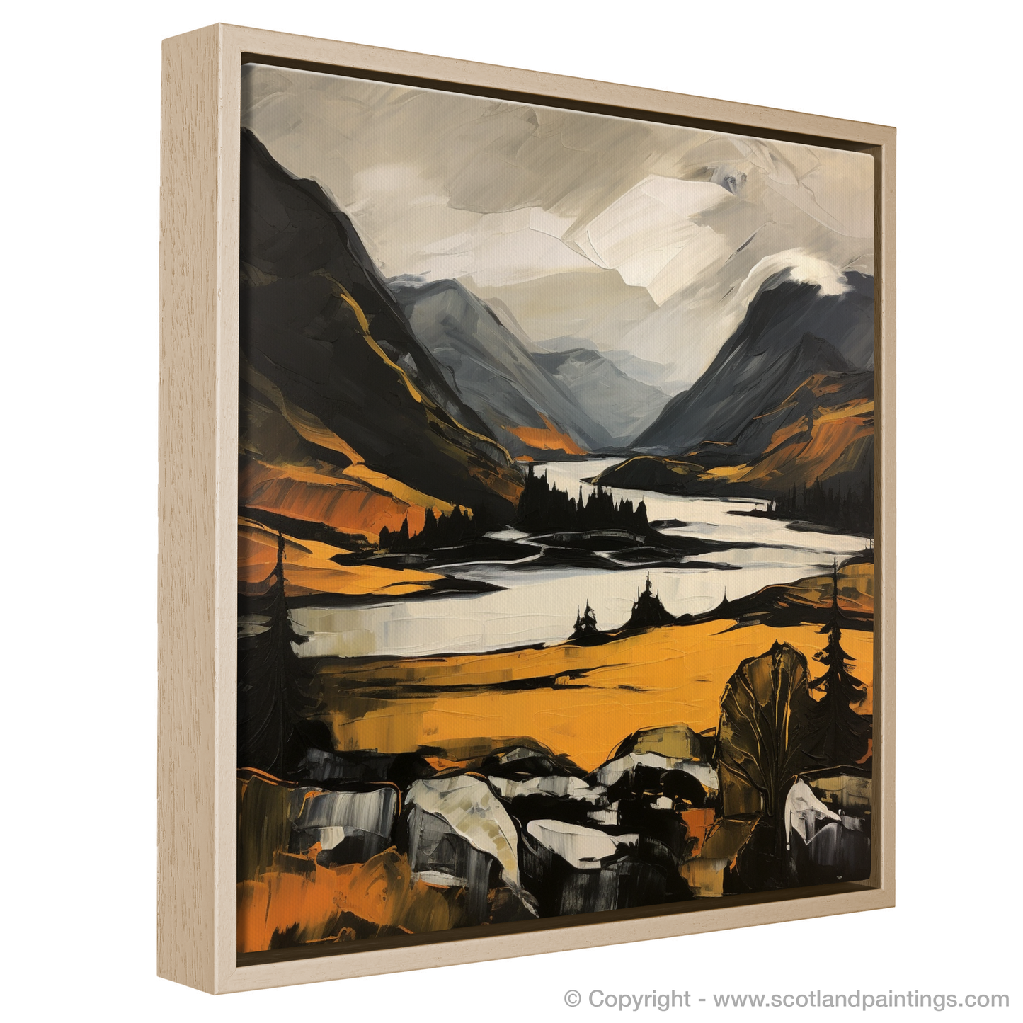 Painting and Art Print of Glenfinnan, Highlands entitled "Glenfinnan Highlands Captured in Expressionist Embrace".