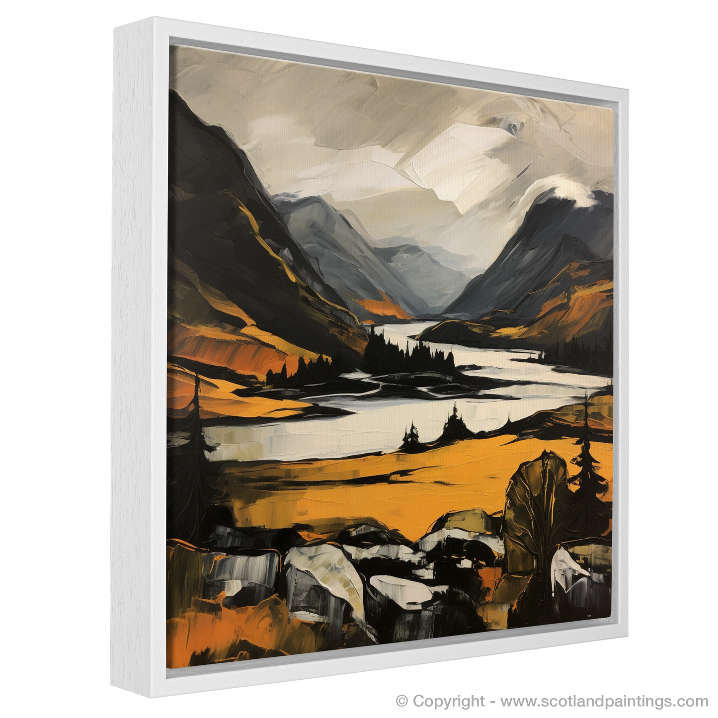 Painting and Art Print of Glenfinnan, Highlands entitled "Glenfinnan Highlands Captured in Expressionist Embrace".