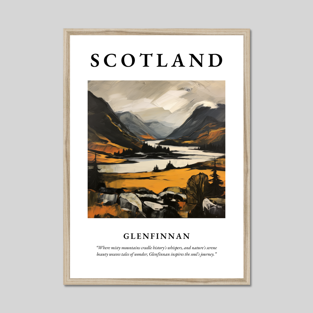 Poster in a natural frame with the word Scotland