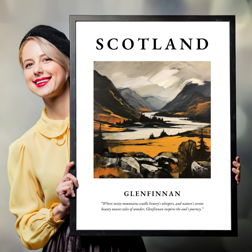 Person holding a poster of Glenfinnan