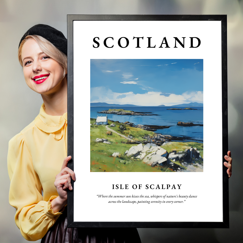 Person holding a poster of Isle of Scalpay