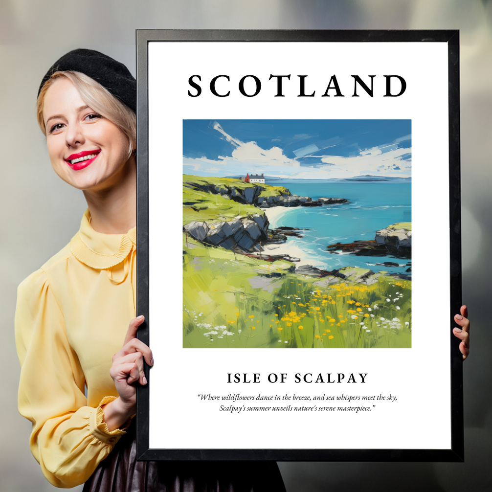 Person holding a poster of Isle of Scalpay