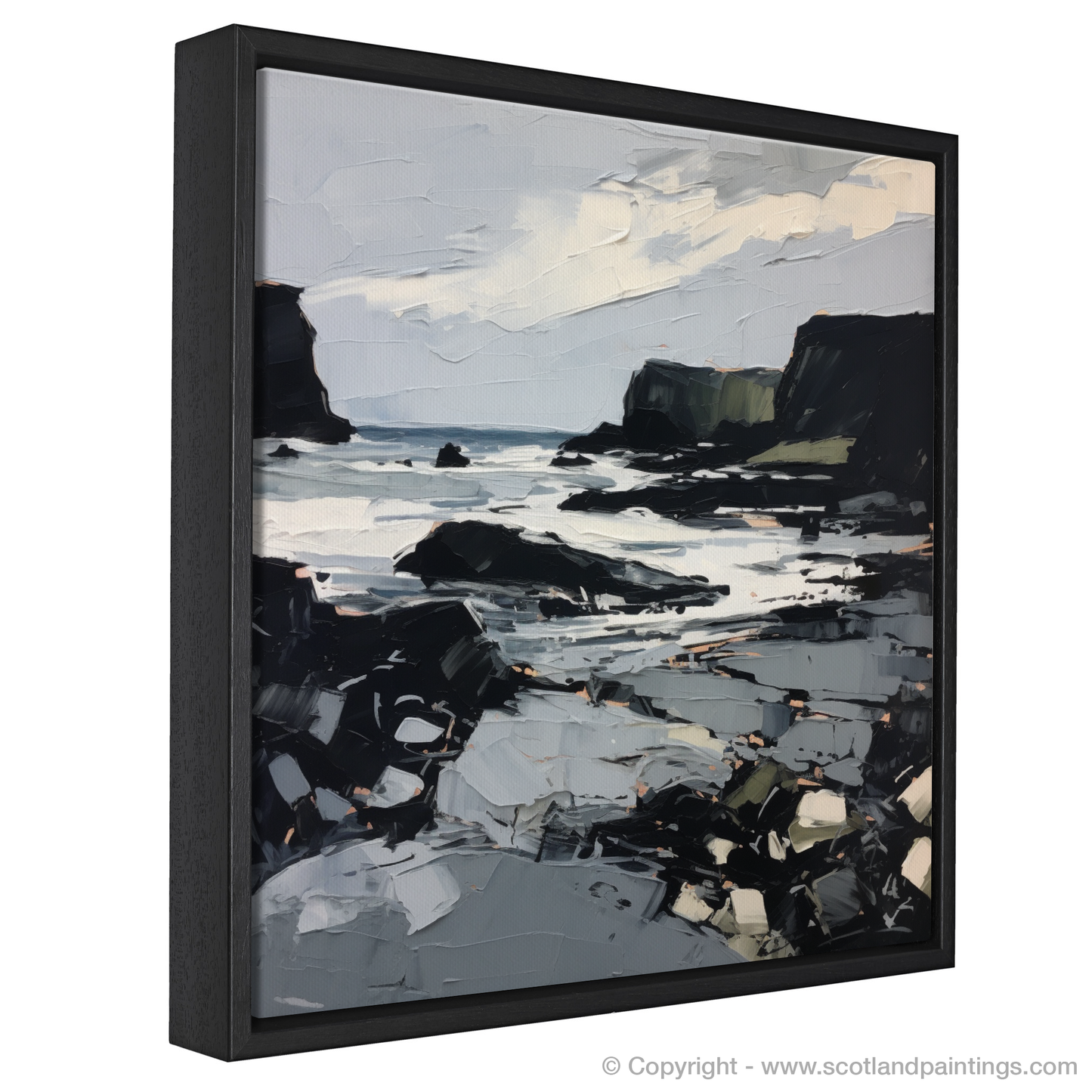 Painting and Art Print of Catterline Bay, Aberdeenshire entitled "Catterline Bay Unleashed: An Expressionist Journey".