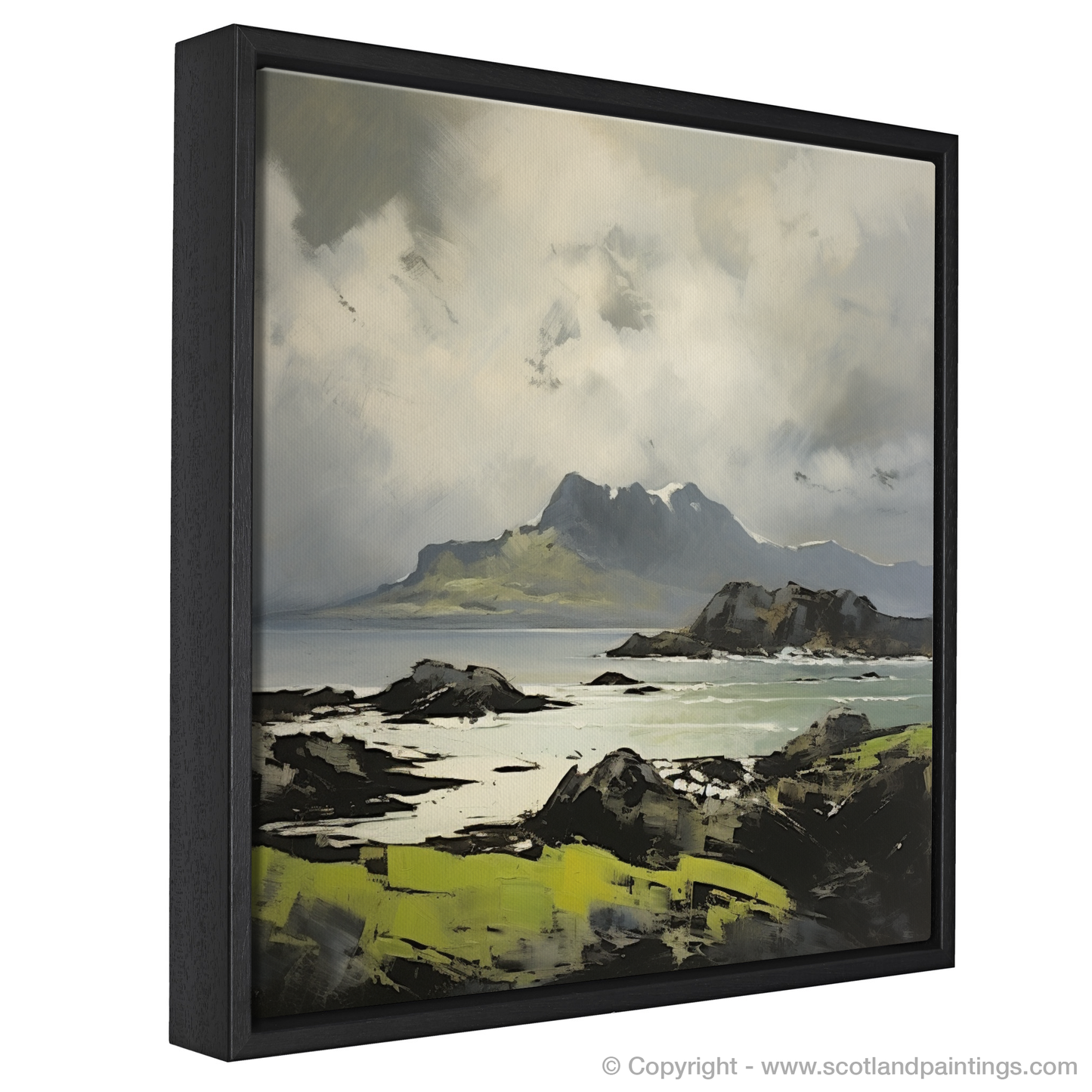 Painting and Art Print of Isle of Eigg, Inner Hebrides entitled "Isle of Eigg: An Expressionist Ode to Scotland's Wild Majesty".