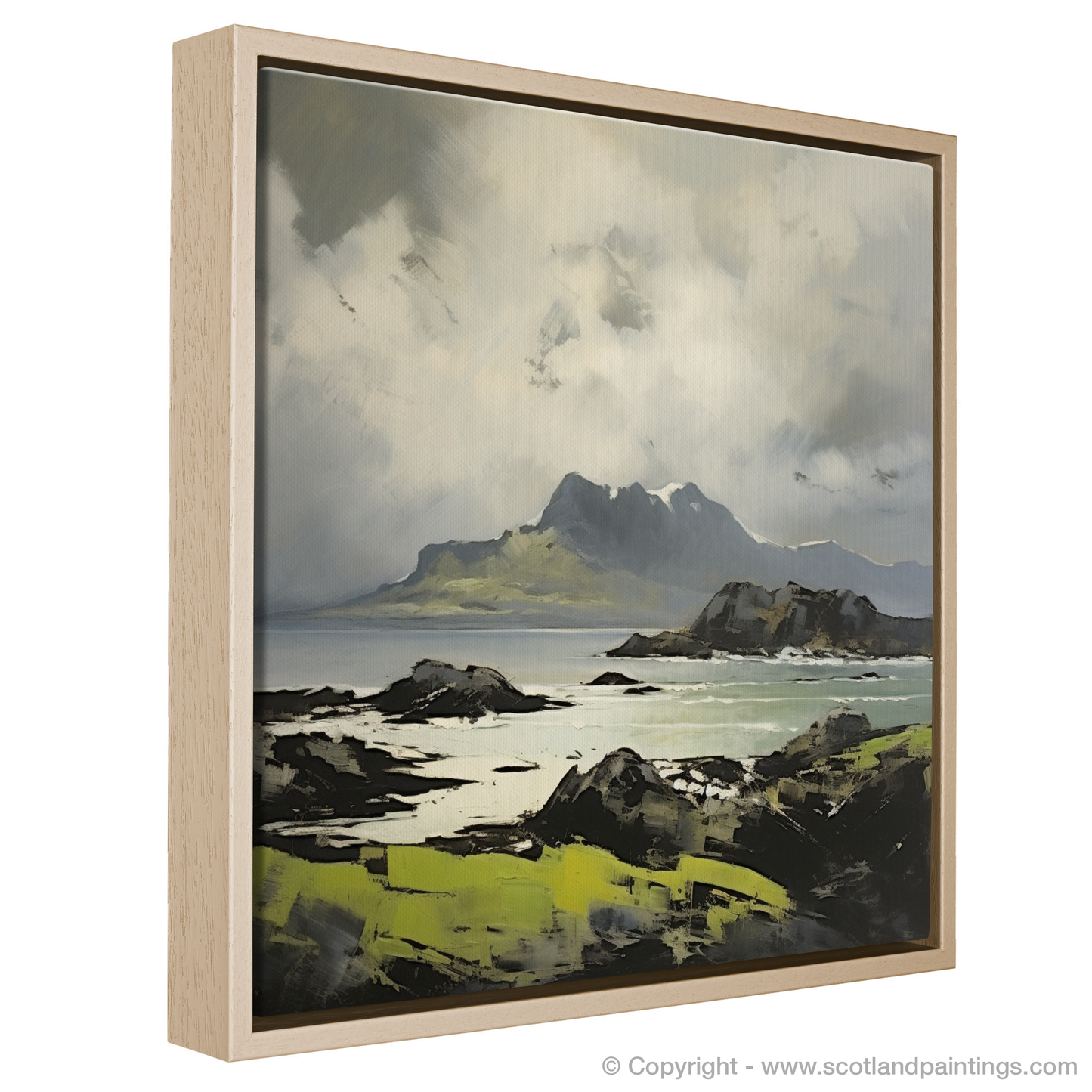 Painting and Art Print of Isle of Eigg, Inner Hebrides entitled "Isle of Eigg: An Expressionist Ode to Scotland's Wild Majesty".