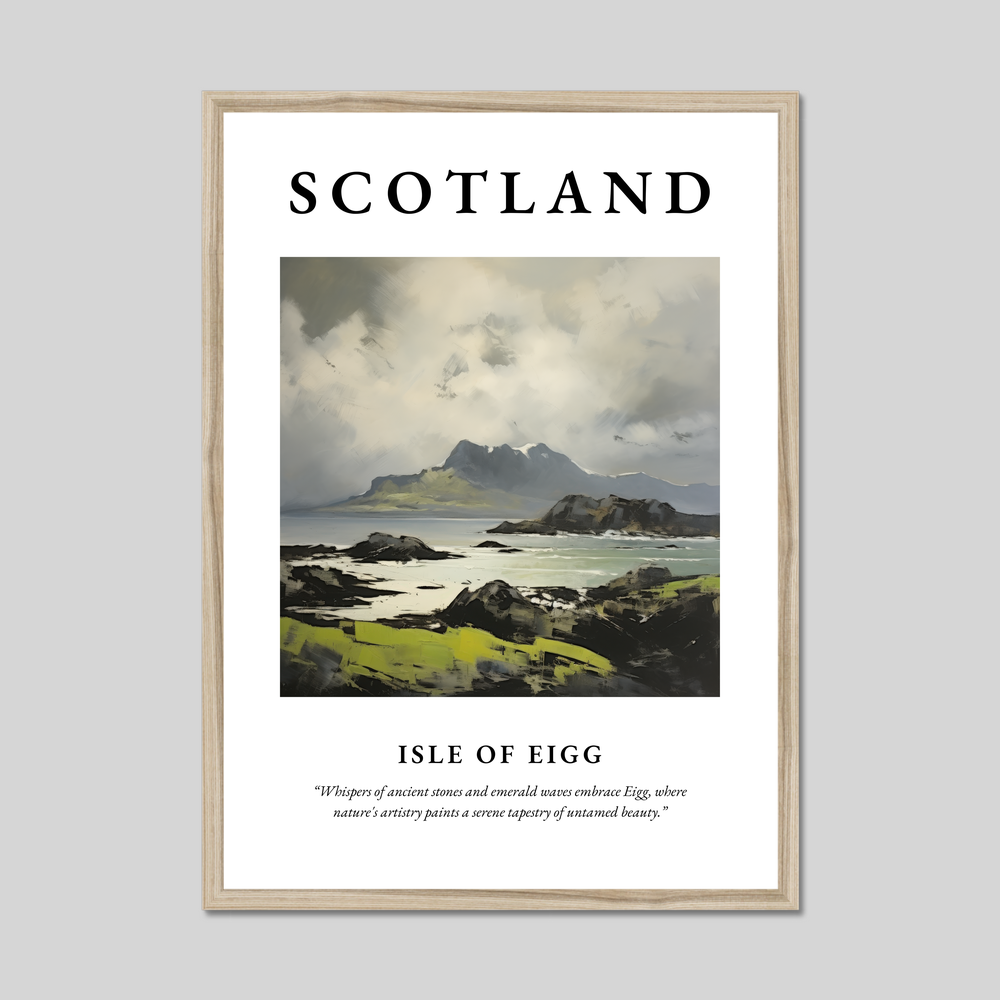 Poster in a natural frame with the word Scotland