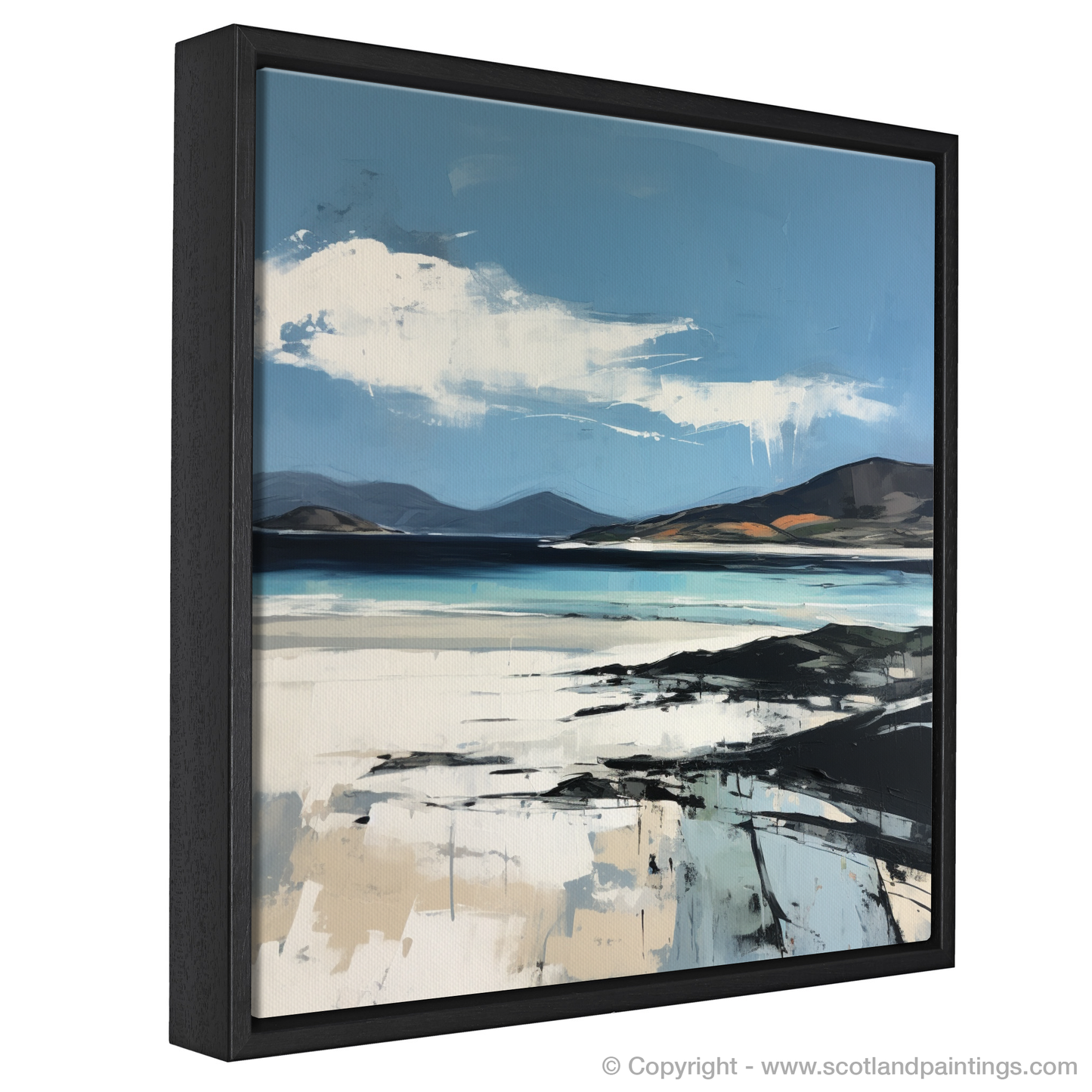 Painting and Art Print of Luskentyre Sands on the Isle of Harris entitled "Luskentyre Sands: An Expressionist Ode to Scotland's Coastal Majesty".