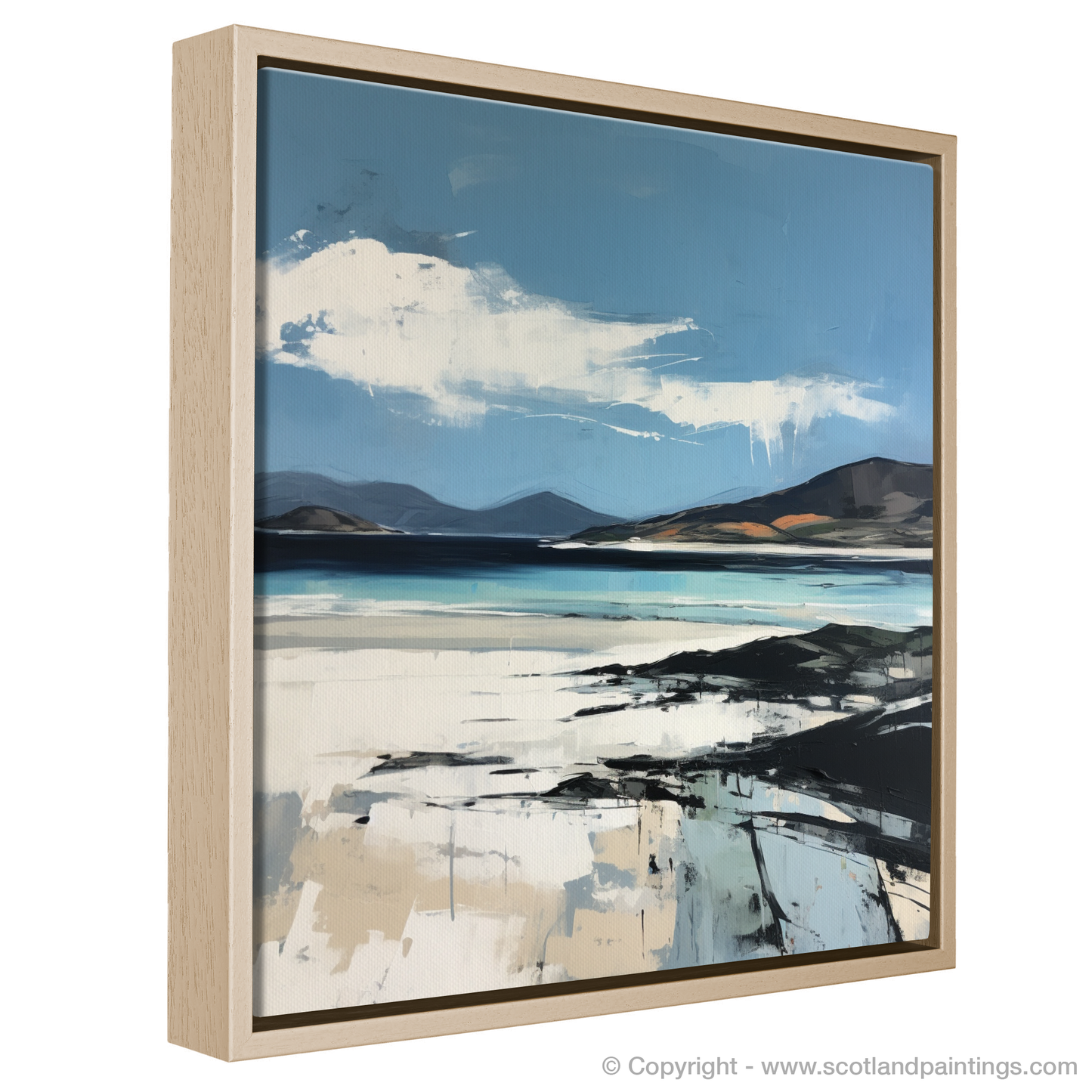 Painting and Art Print of Luskentyre Sands on the Isle of Harris entitled "Luskentyre Sands: An Expressionist Ode to Scotland's Coastal Majesty".