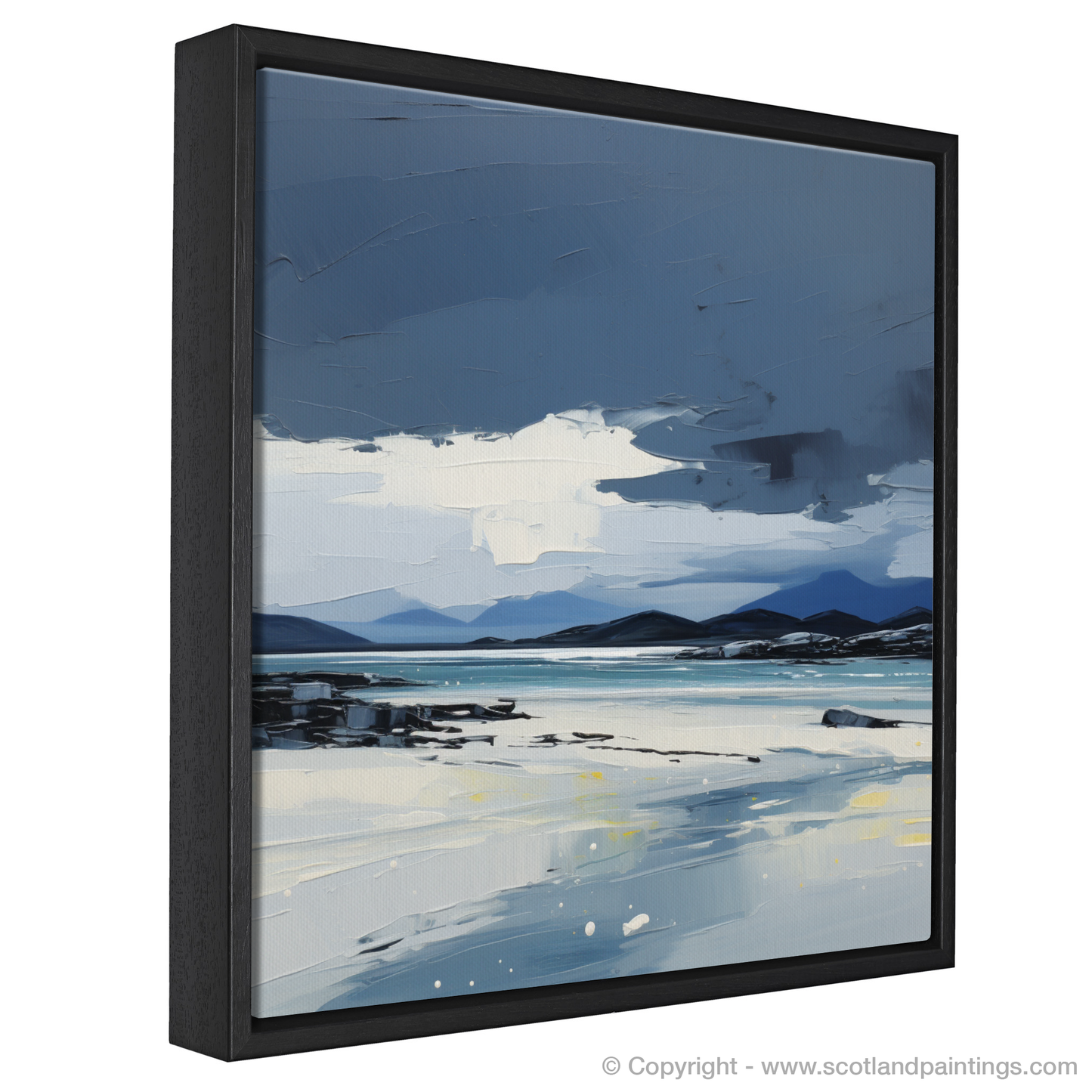 Painting and Art Print of Luskentyre Sands on the Isle of Harris entitled "Expressionism of Luskentyre Sands: A Scottish Coast Reverie".