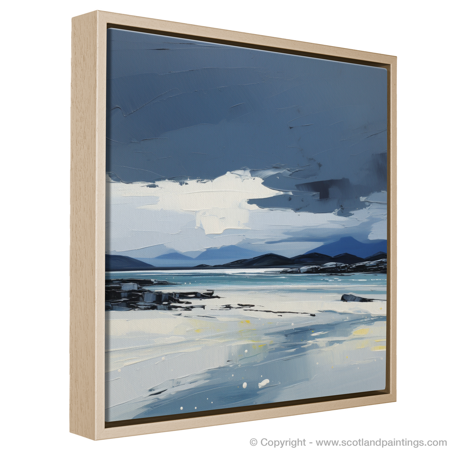 Painting and Art Print of Luskentyre Sands on the Isle of Harris entitled "Expressionism of Luskentyre Sands: A Scottish Coast Reverie".