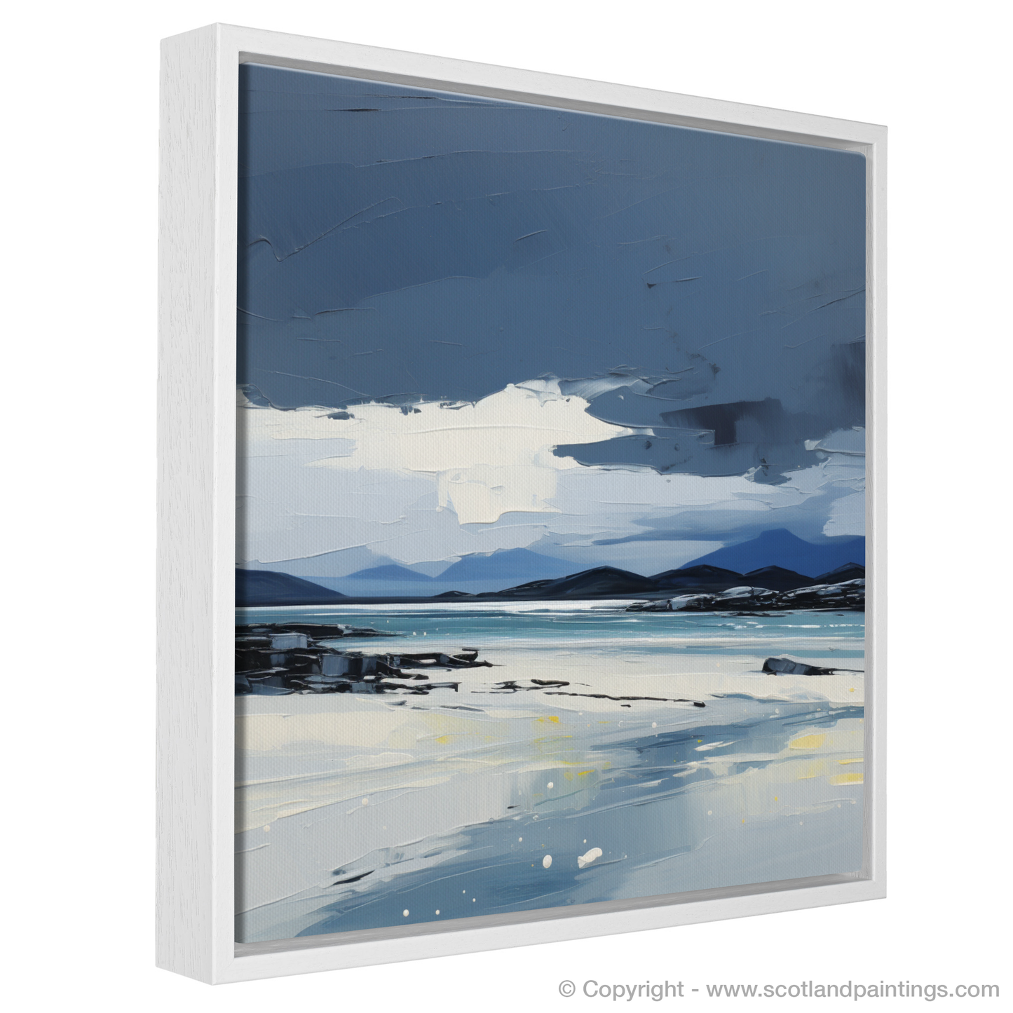 Painting and Art Print of Luskentyre Sands on the Isle of Harris entitled "Expressionism of Luskentyre Sands: A Scottish Coast Reverie".