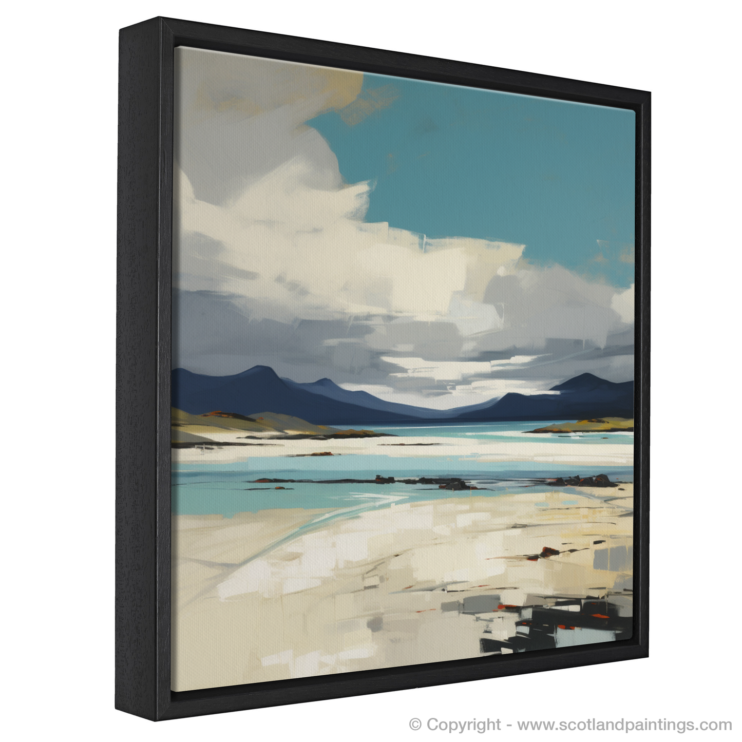 Painting and Art Print of Luskentyre Sands on the Isle of Harris entitled "Expressionist Luskentyre Sands: A Scottish Coastal Masterpiece".