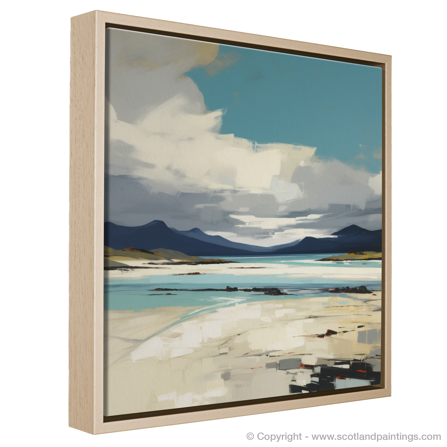 Painting and Art Print of Luskentyre Sands on the Isle of Harris entitled "Expressionist Luskentyre Sands: A Scottish Coastal Masterpiece".
