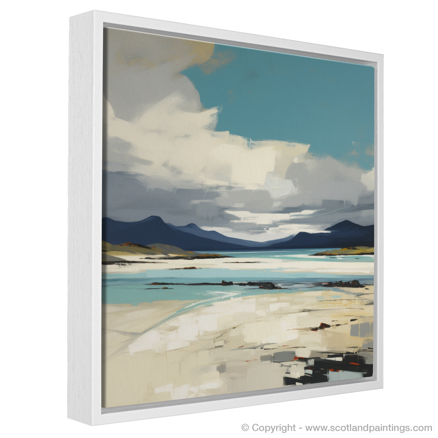 Painting and Art Print of Luskentyre Sands on the Isle of Harris entitled "Expressionist Luskentyre Sands: A Scottish Coastal Masterpiece".