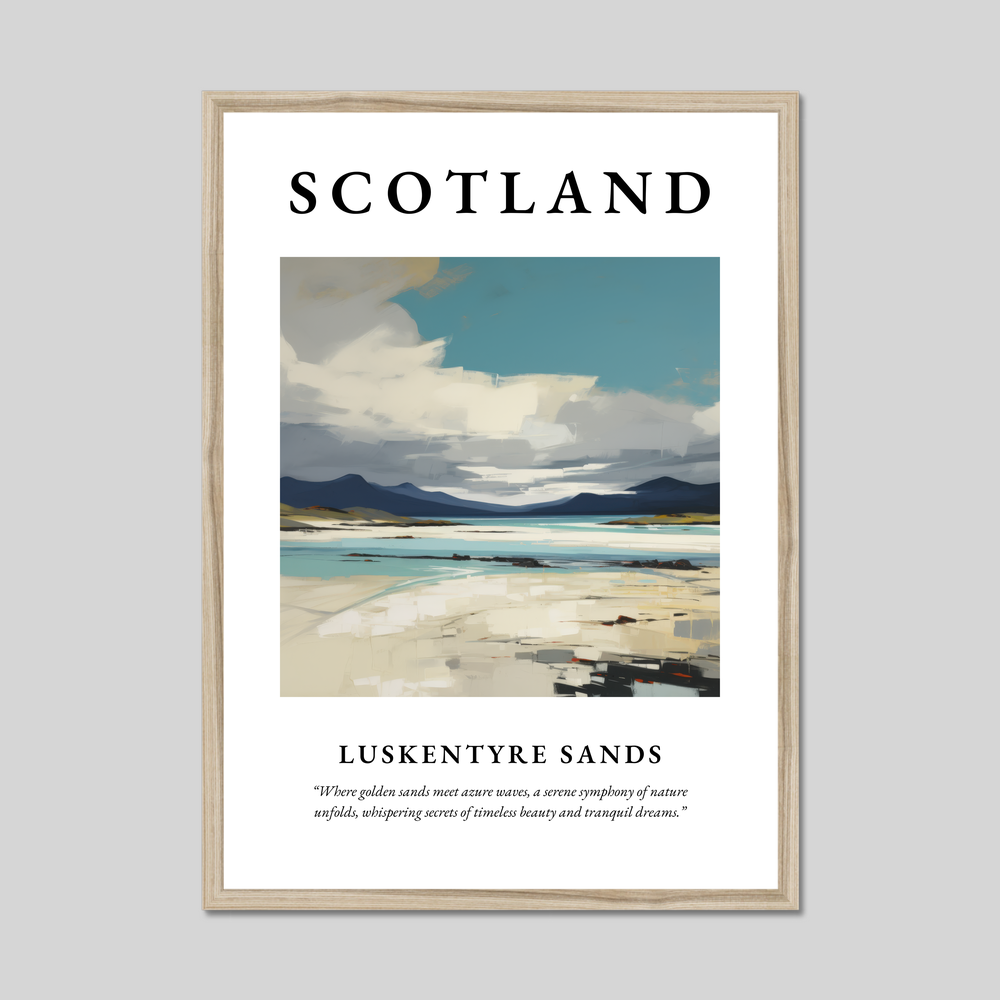 Poster in a natural frame with the word Scotland