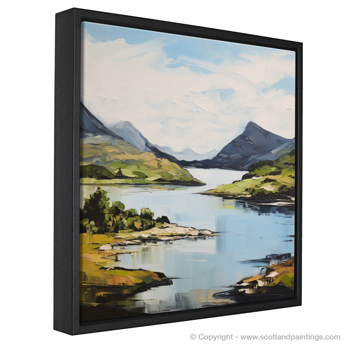 Painting and Art Print of Loch Glencoul, Sutherland in summer entitled "Summer Serenade at Loch Glencoul".