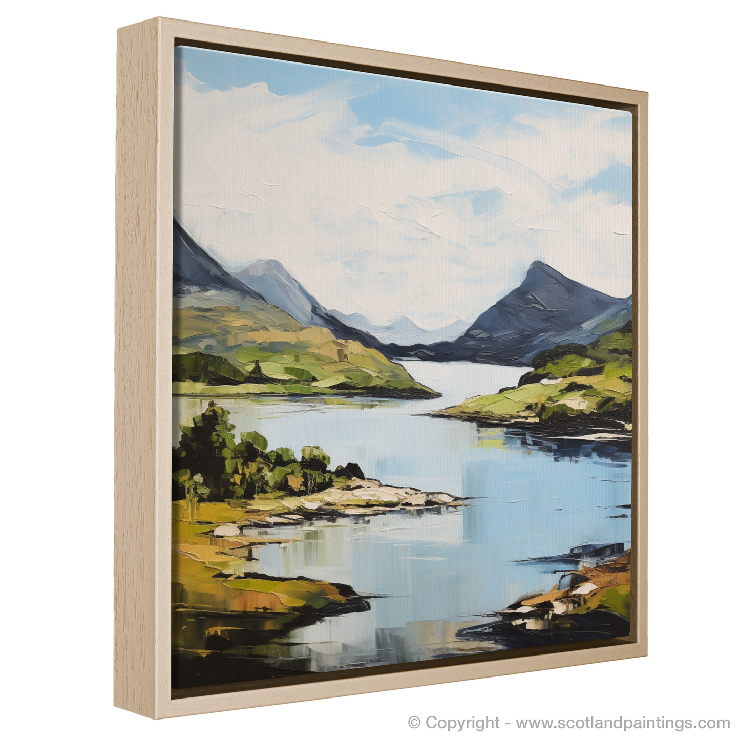 Painting and Art Print of Loch Glencoul, Sutherland in summer entitled "Summer Serenade at Loch Glencoul".