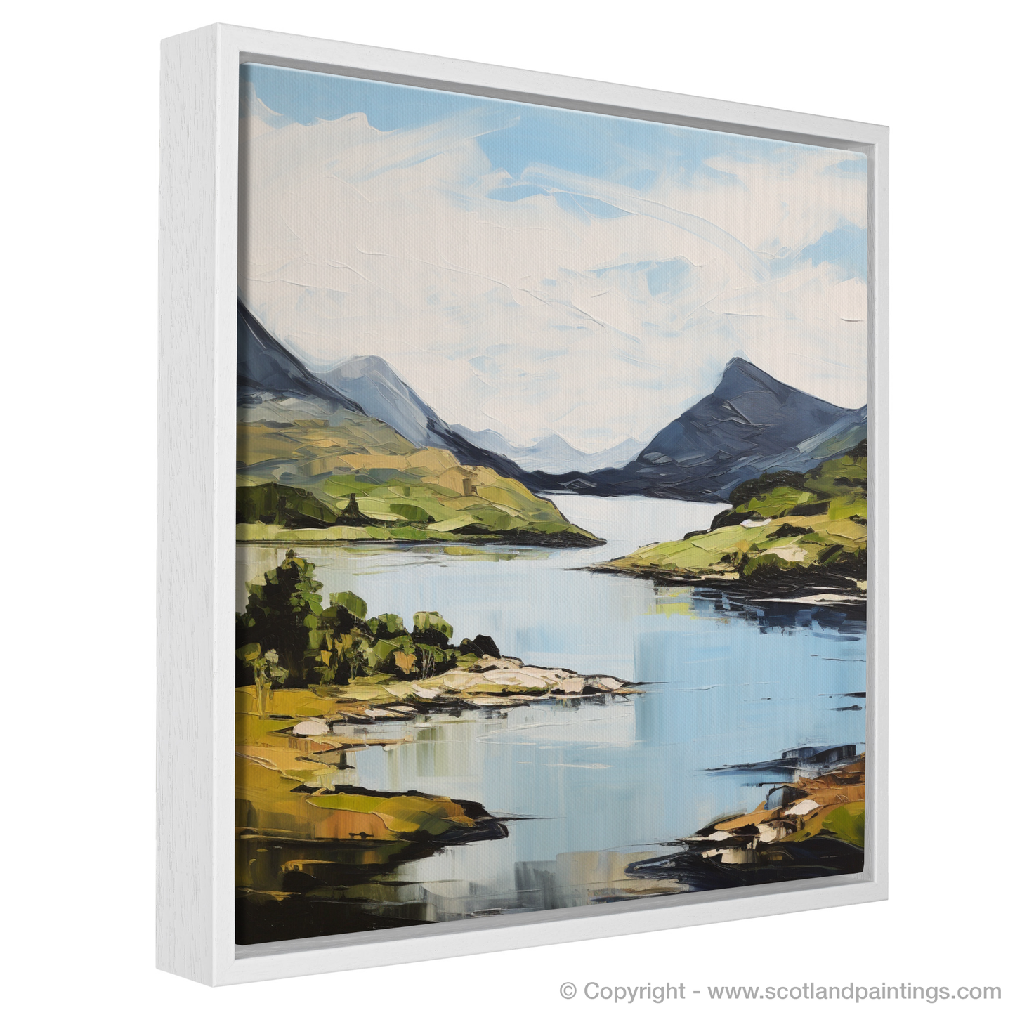 Painting and Art Print of Loch Glencoul, Sutherland in summer entitled "Summer Serenade at Loch Glencoul".