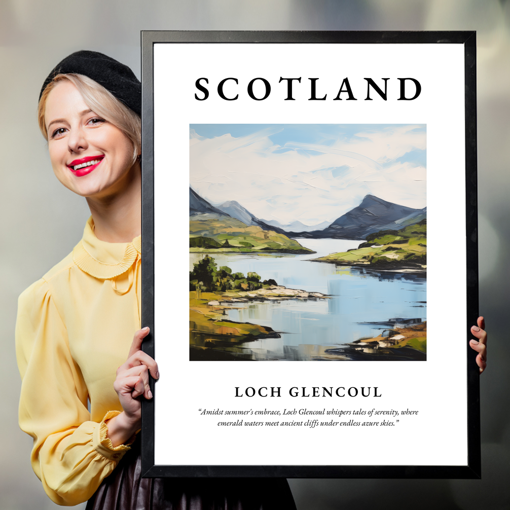 Person holding a poster of Loch Glencoul