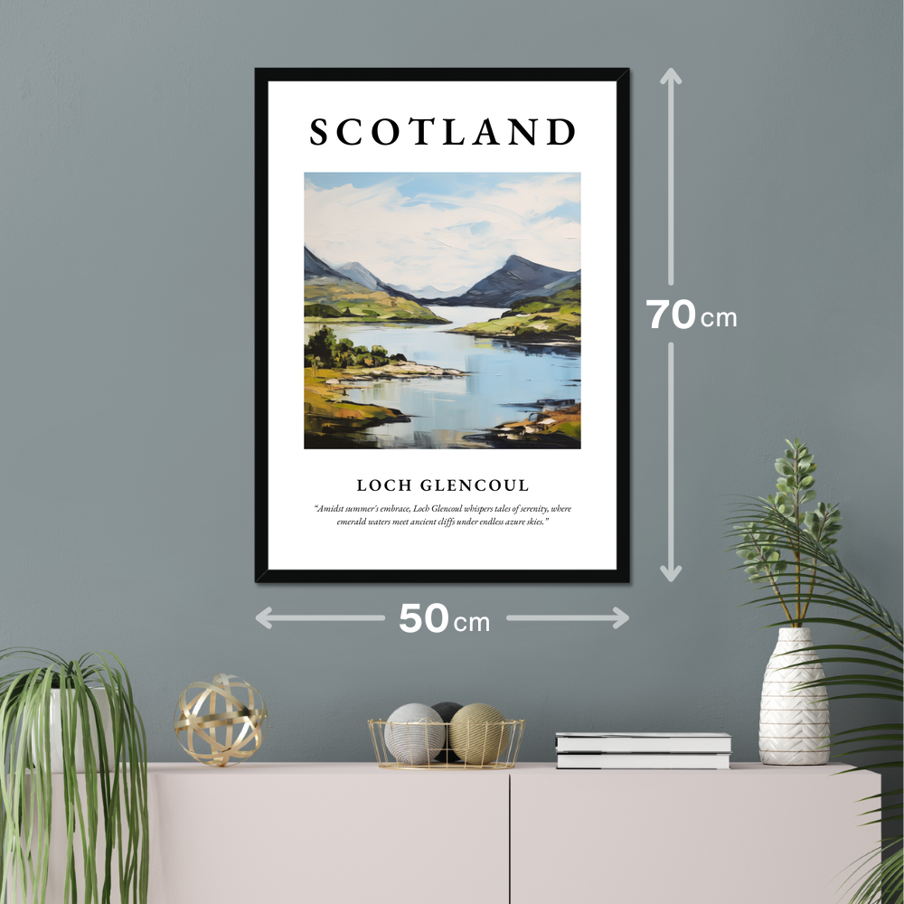 Poster of Loch Glencoul hanging on a wall