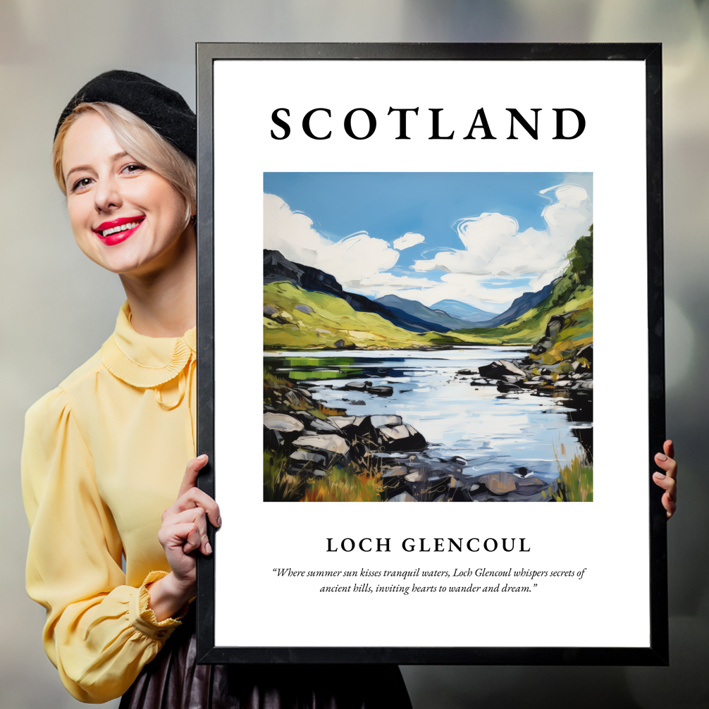 Person holding a poster of Loch Glencoul