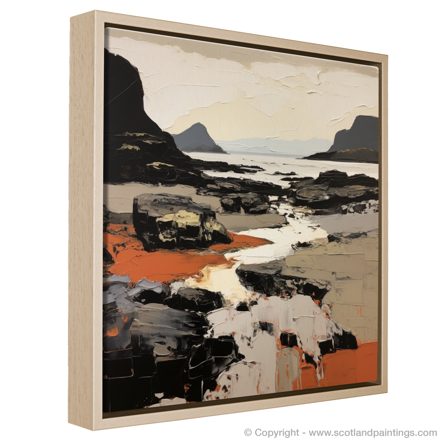 Painting and Art Print of Coral Beach, Claigan, Isle of Skye entitled "Coral Beach Embrace: An Expressionist Ode to Skye's Wild Coast".