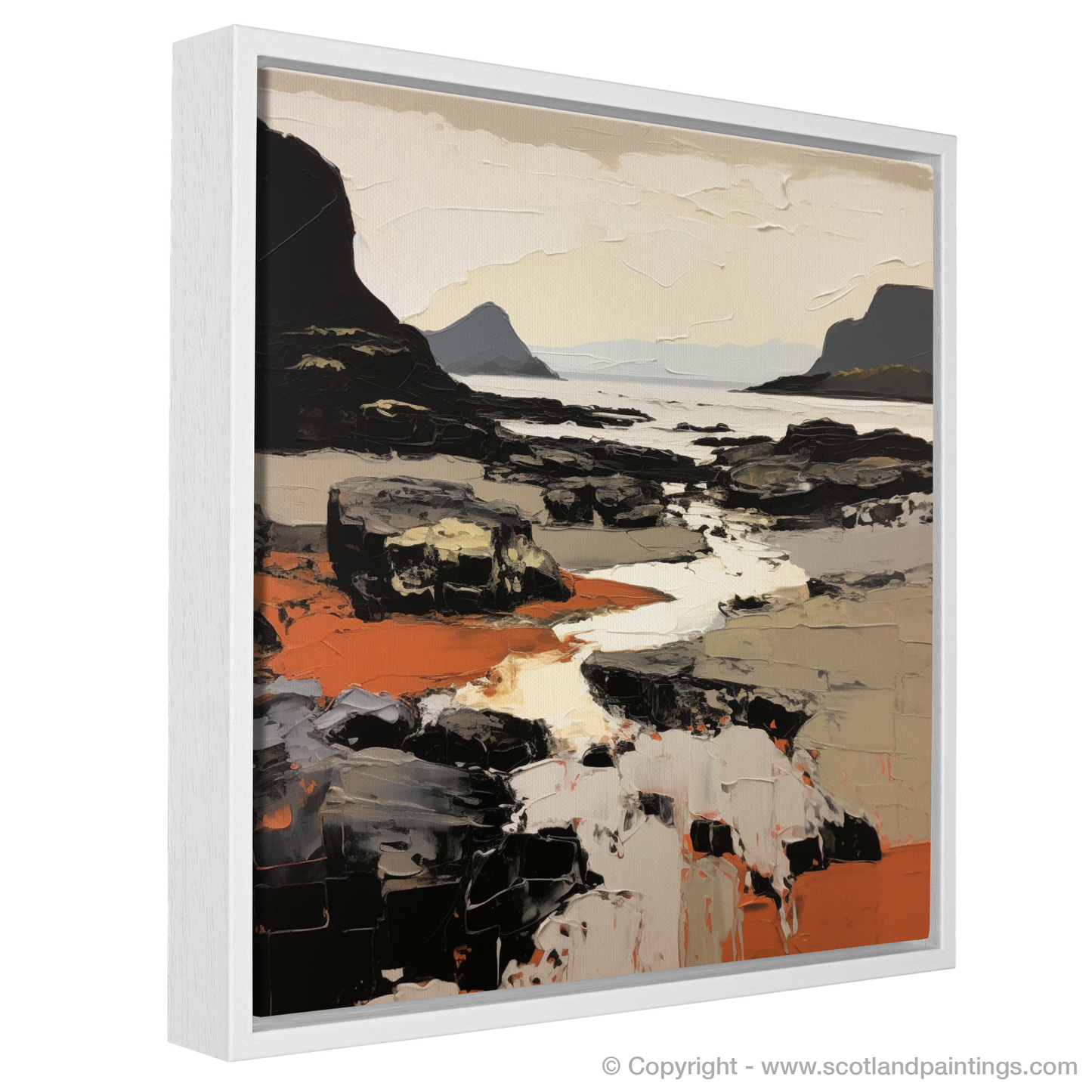 Painting and Art Print of Coral Beach, Claigan, Isle of Skye entitled "Coral Beach Embrace: An Expressionist Ode to Skye's Wild Coast".