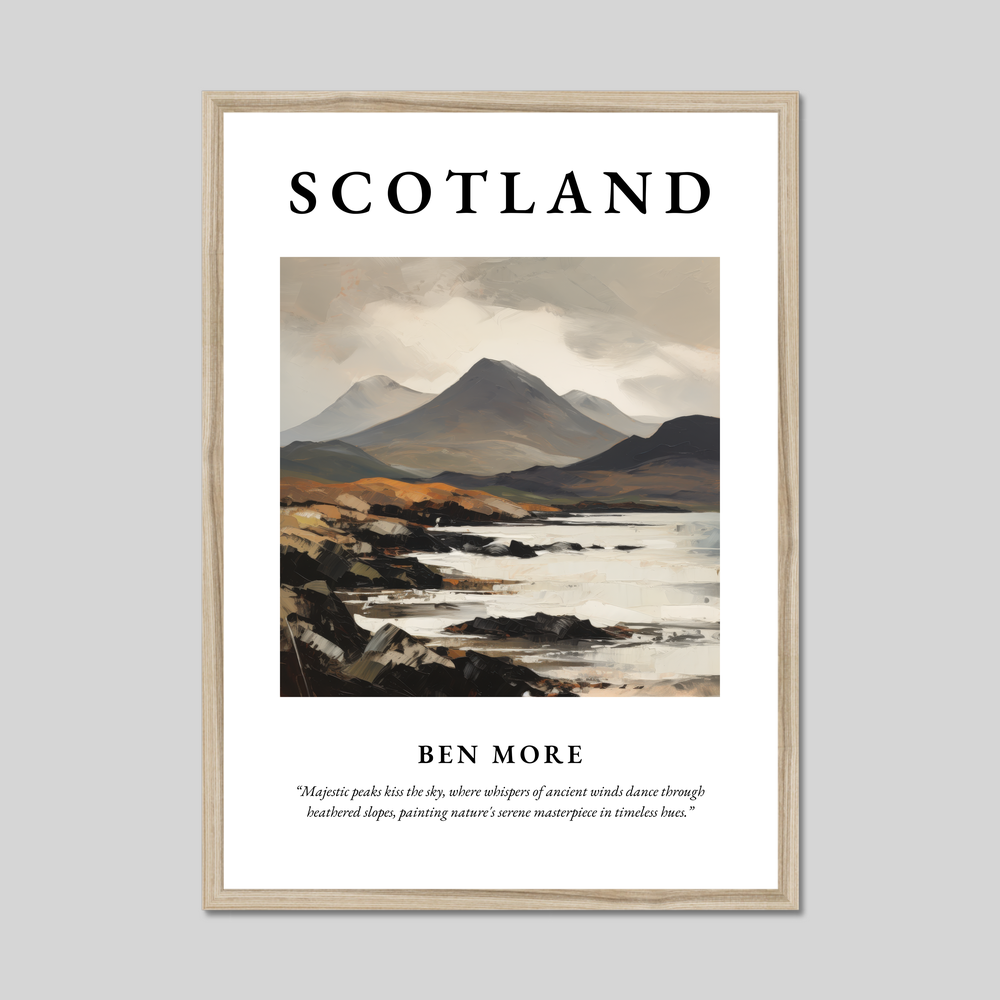 Poster in a natural frame with the word Scotland