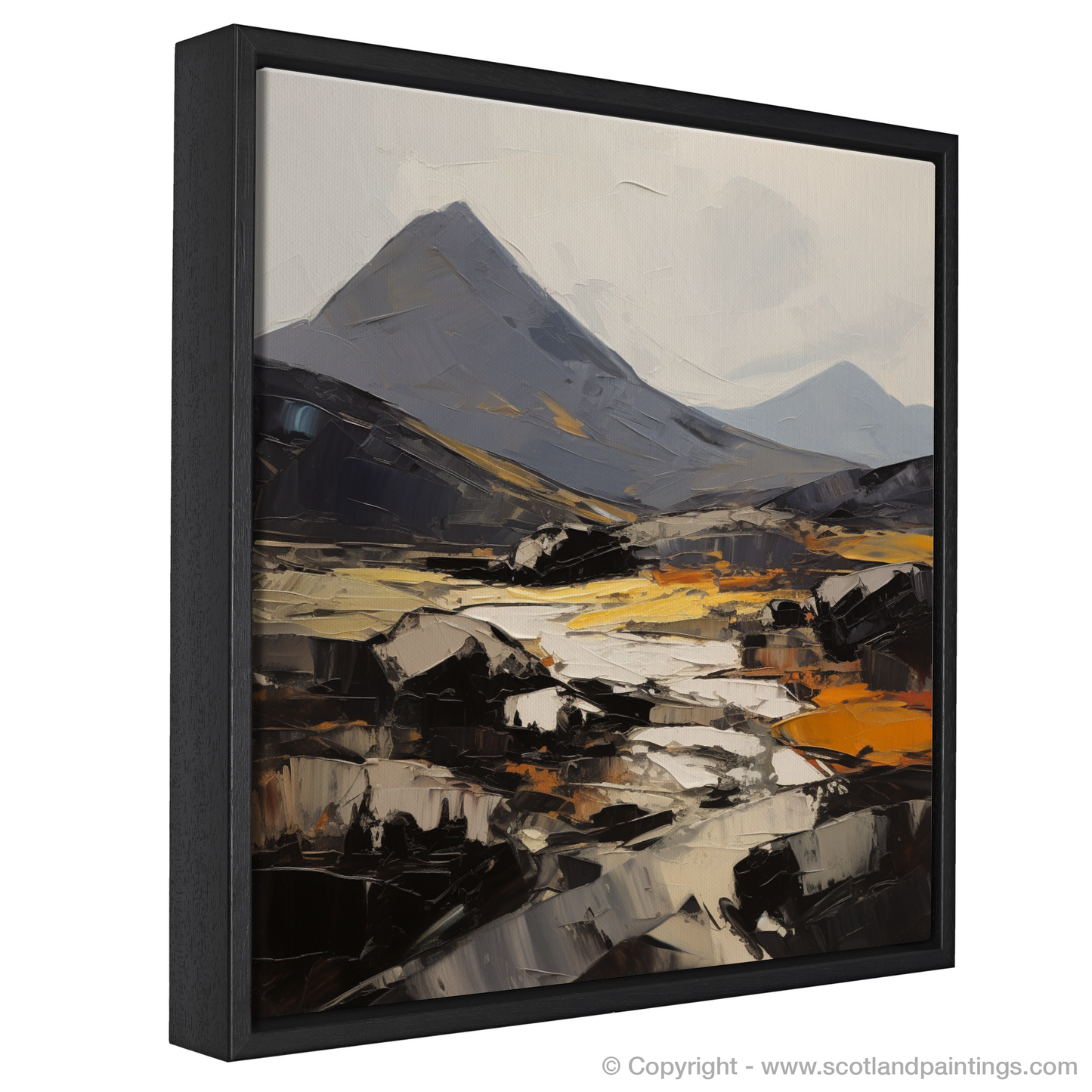 Painting and Art Print of Ben More, Isle of Mull entitled "Majestic Ben More: An Expressionist Ode to Scotland's Highlands".