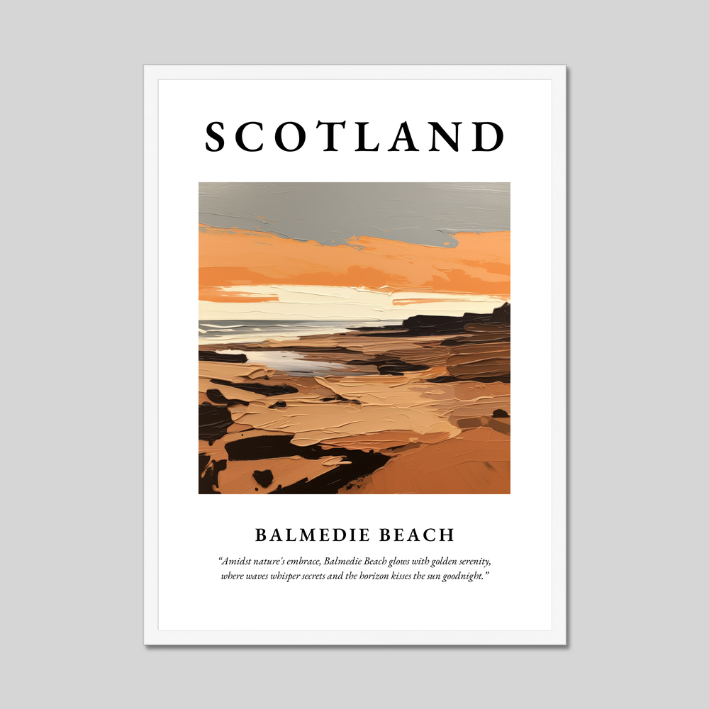 Poster in a white frame with the word Scotland