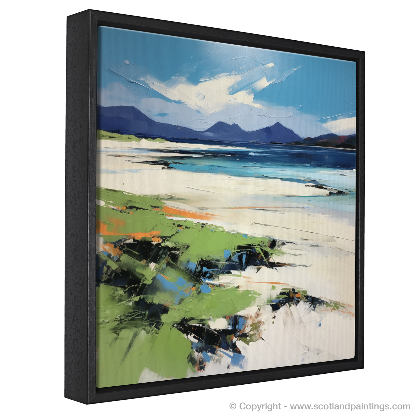 Painting and Art Print of Mellon Udrigle Beach, Wester Ross in summer entitled "Mellon Udrigle Beach Rhapsody: A Wester Ross Summer Expression".