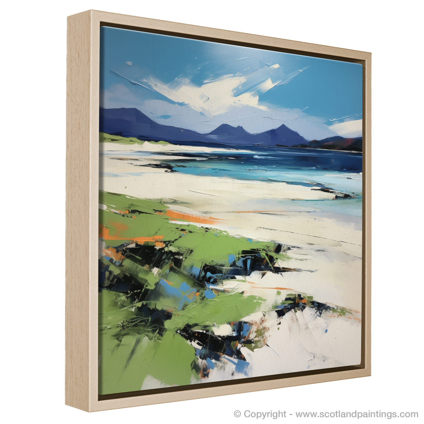 Painting and Art Print of Mellon Udrigle Beach, Wester Ross in summer entitled "Mellon Udrigle Beach Rhapsody: A Wester Ross Summer Expression".