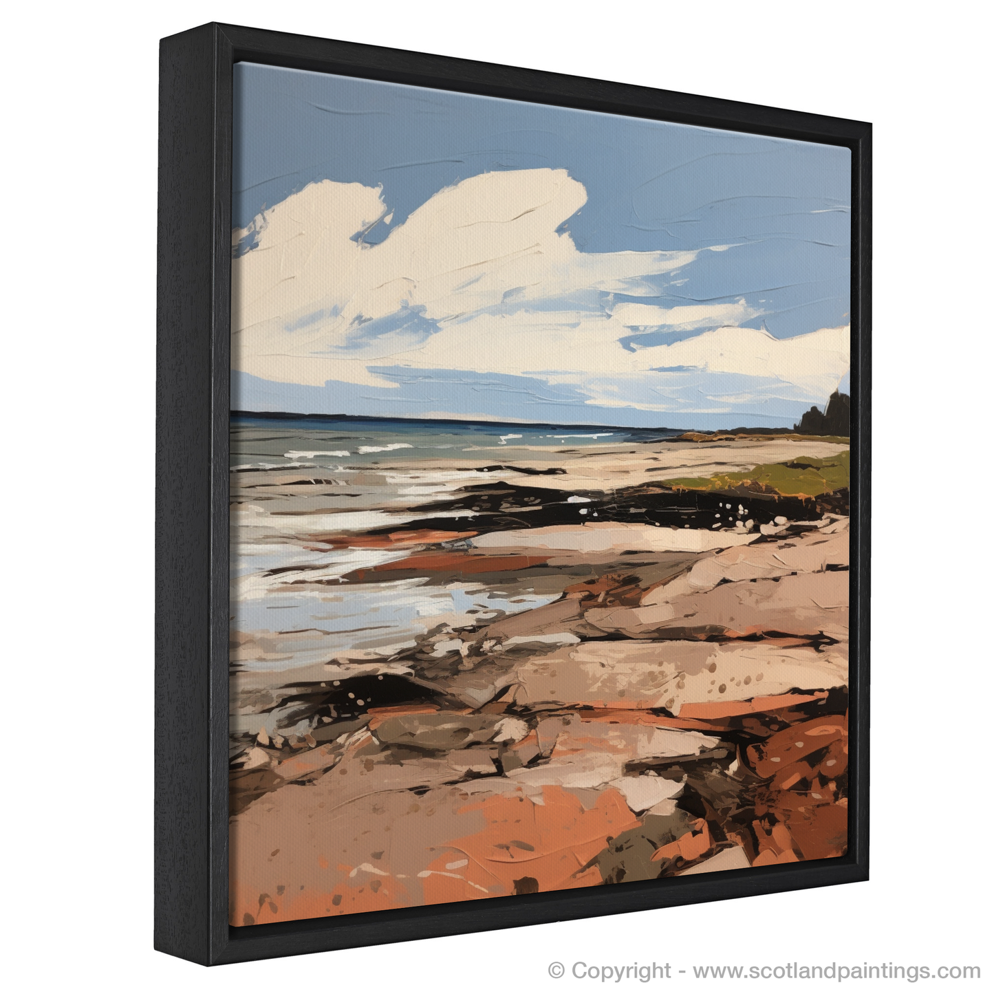 Painting and Art Print of Longniddry Beach, East Lothian in summer entitled "Summer Serenade at Longniddry Beach".