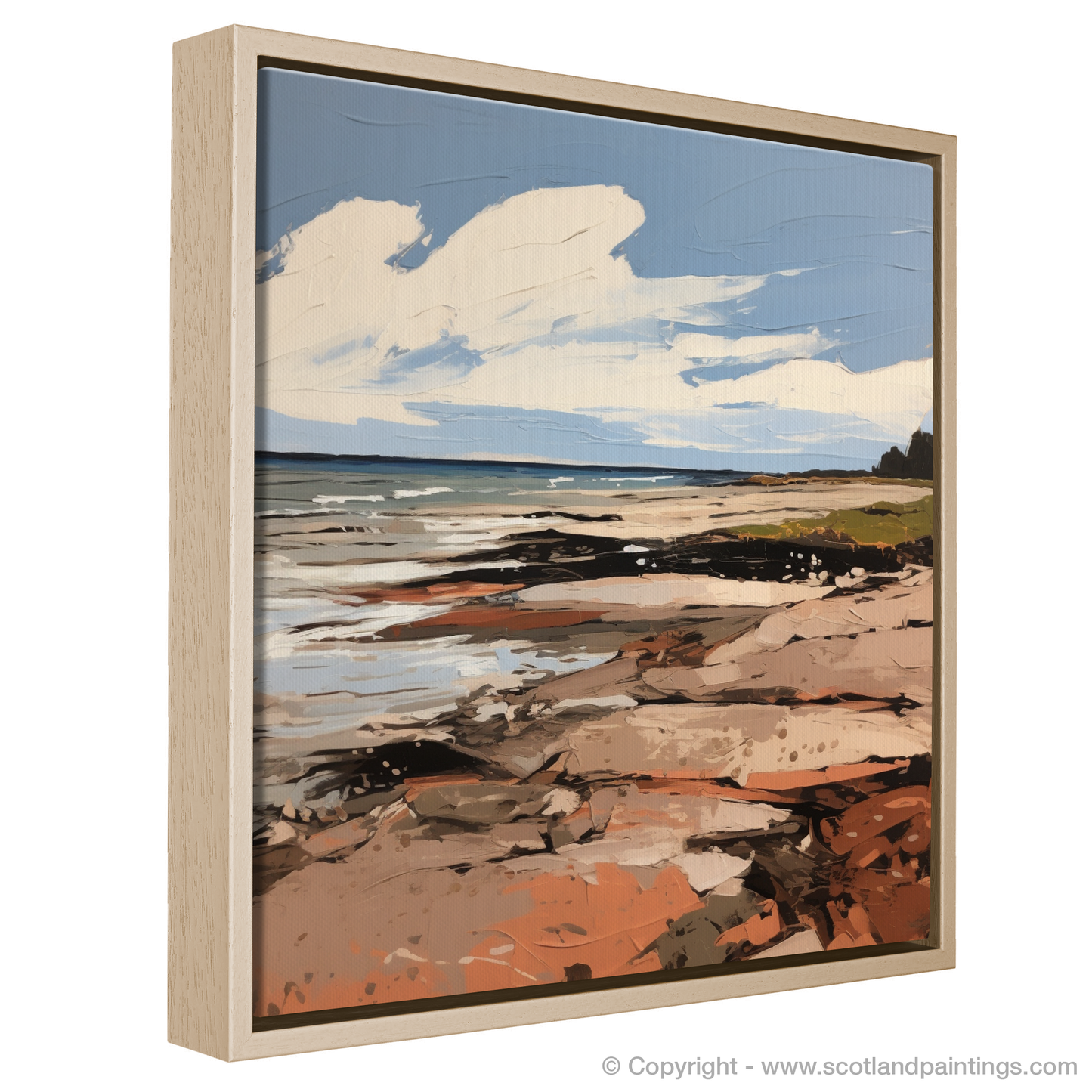 Painting and Art Print of Longniddry Beach, East Lothian in summer entitled "Summer Serenade at Longniddry Beach".