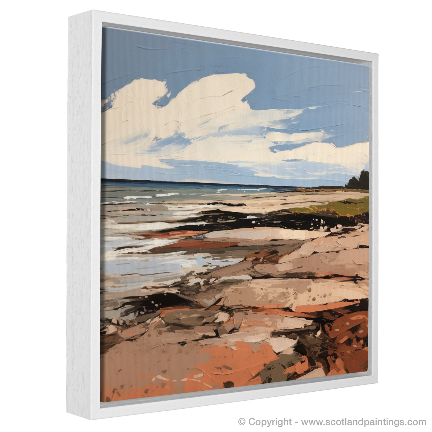 Painting and Art Print of Longniddry Beach, East Lothian in summer entitled "Summer Serenade at Longniddry Beach".