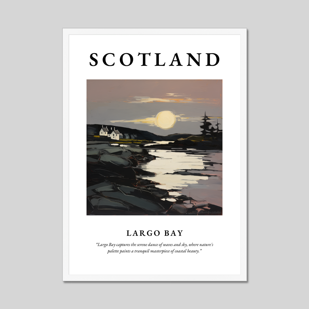 Poster in a white frame with the word Scotland