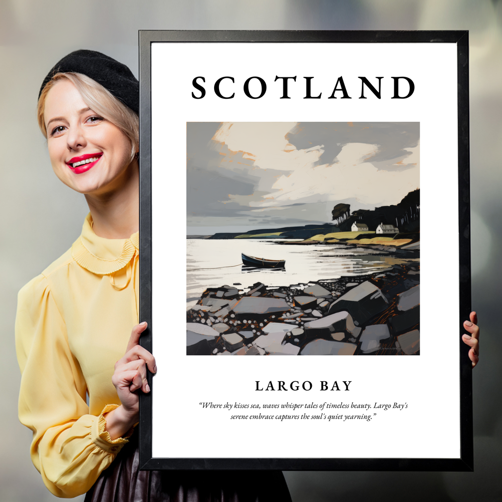 Person holding a poster of Largo Bay