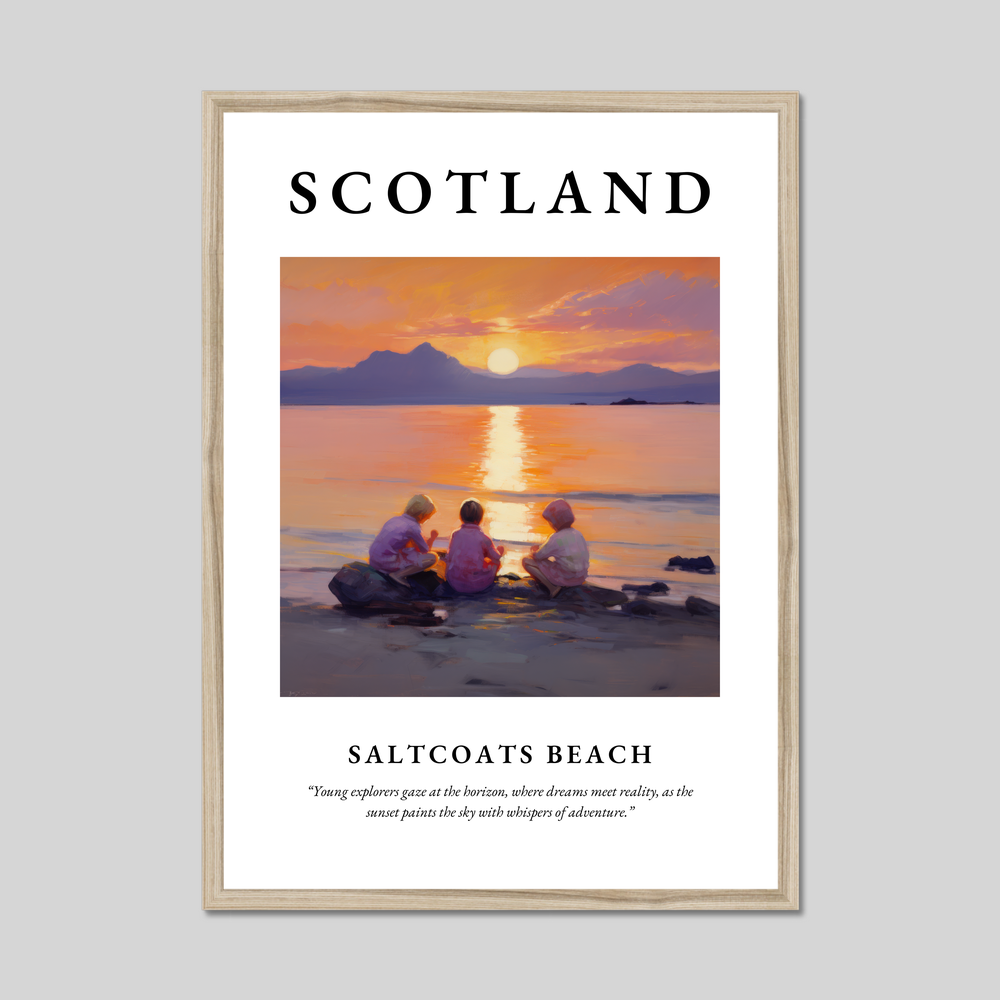 Poster in a natural frame with the word Scotland