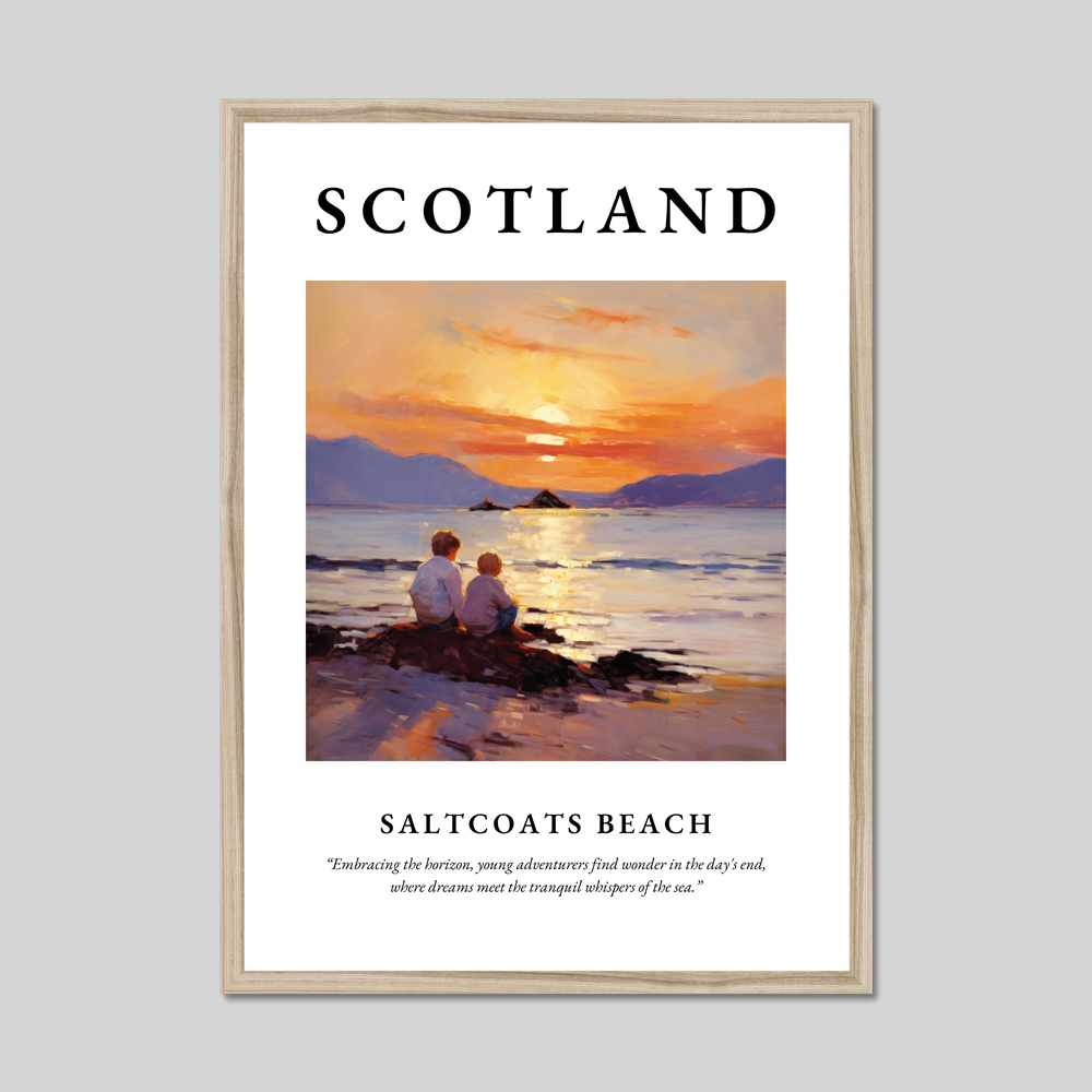 Poster in a natural frame with the word Scotland