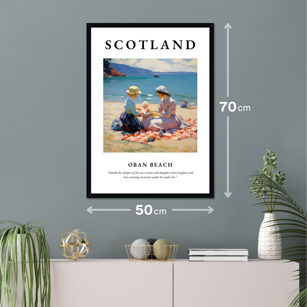 Poster of Oban Beach hanging on a wall